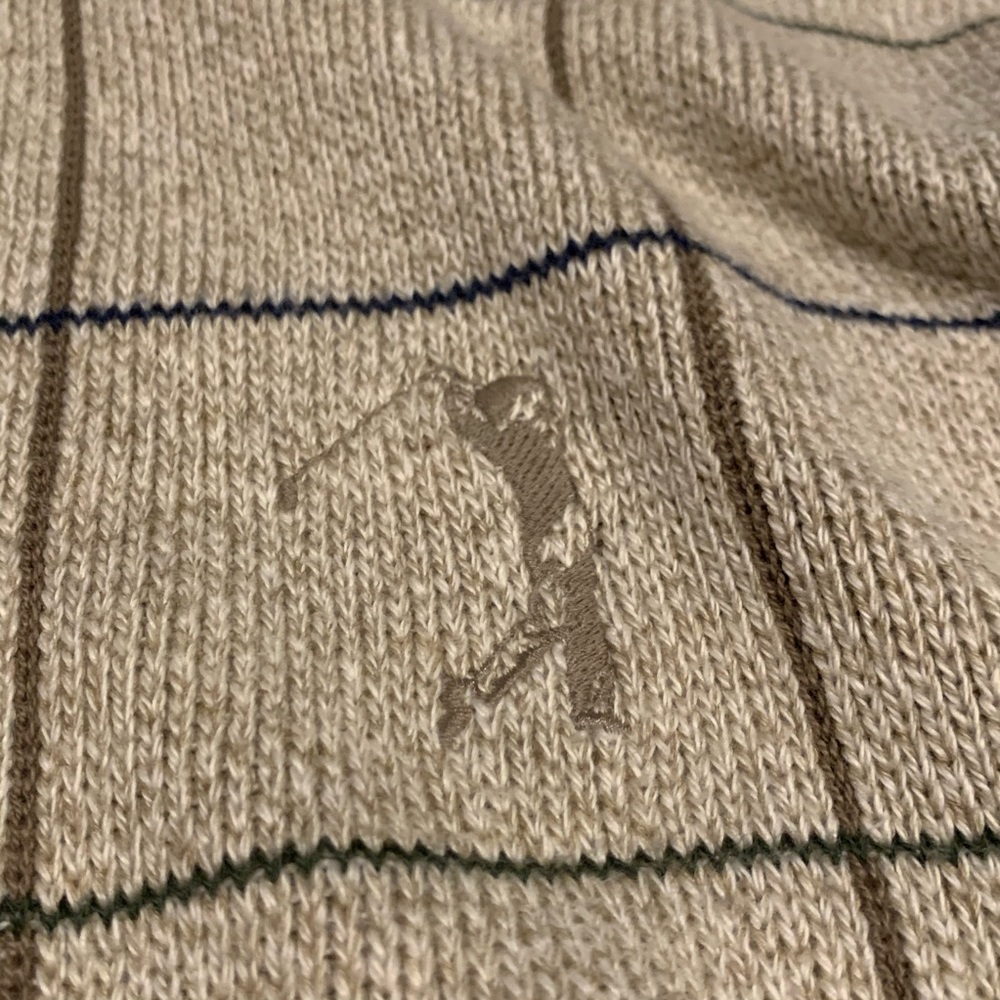 vtg fairway sport tan grid golfer sweater 💫 large - Picture 7 of 10